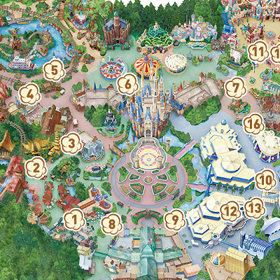 ディズニーランドのポップコーンワゴンの位置