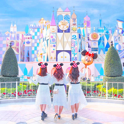 ドットミニーイヤーハットコーデ（レッド）