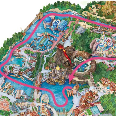 ダッフィー＆フレンズのカラフルハピネスジャーニーのルートマップ