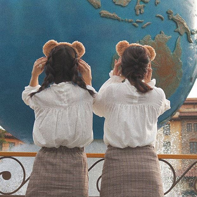 チェックスカートでダッフィー