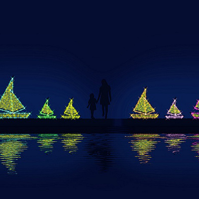 幻想的な海原と船