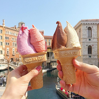 見た目も可愛いゴンドリエ・スナックのジェラート