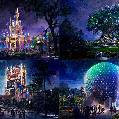 虹色に輝く各パークのアイコン