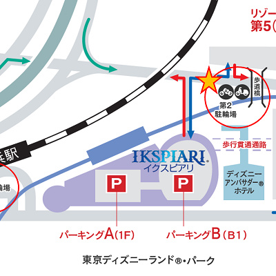 イクスピアリの駐輪場の場所