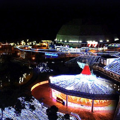 園内のイルミネーションの様子