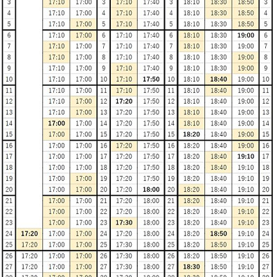 イルミネーション点灯時間