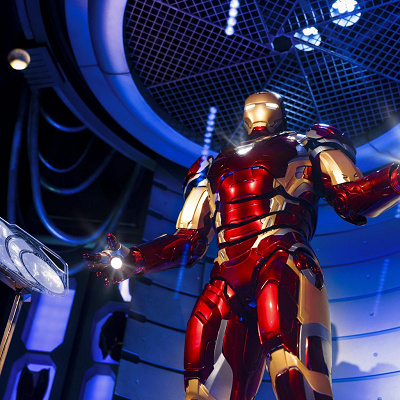 アトラクション内のアイアンマンのオーディオアニマトロニクス