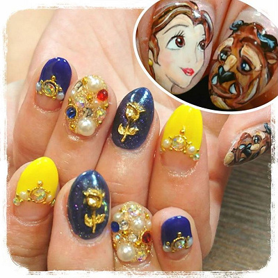 宝石箱×手書きアートネイル