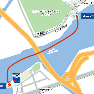 海遊館・USJのMAP