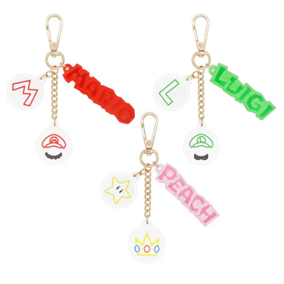 キーチェーンセット（マリオ/ルイージ/ピーチ姫）