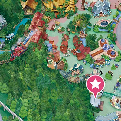 【地図】ディズニーランドの中央救護室