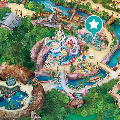 フランダーのフライングフィッシュコースターの地図