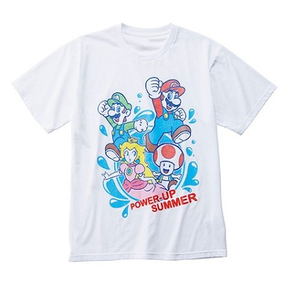マリオ・パワーアップ・サマーデザインのTシャツ