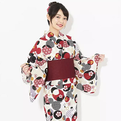 ミッキー浴衣（麻の葉）