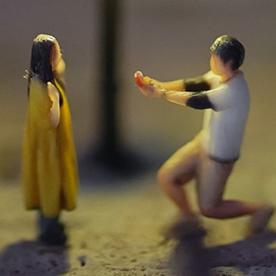 プロポーズするミニチュア