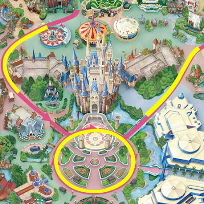 ミニー＠ファンダーランドのパレードルートとフロート停止位置