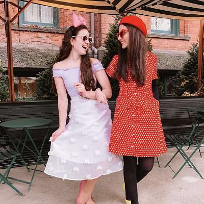 ミニーマウス＆デイジーダックコーデ（ディズニーキャラクターコーデ）