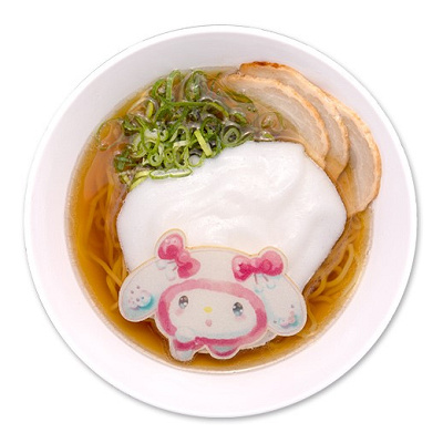 マイメロディのまぜて☆(ほし)いホワイトスノーラーメン