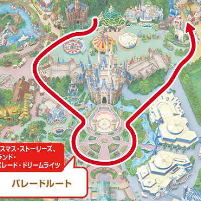 「ディズニー・クリスマス・ストーリーズ」のパレードルート