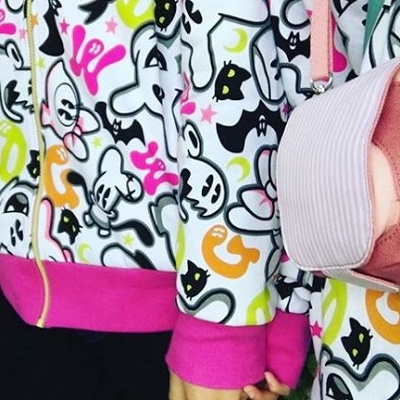 柄パーカーコーデ