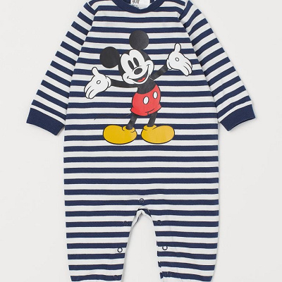 プリントオールインワンパジャマ