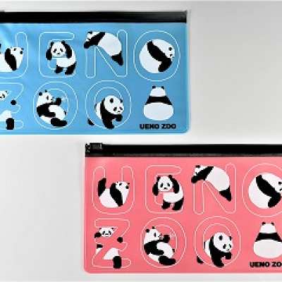 塩ビジッパーケースパンダピンクブルー