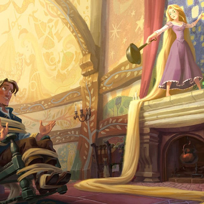 フリンライダーを捕まえるラプンツェル