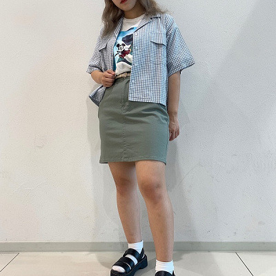 ギンガムチェックのさわやかディズニーコーデ