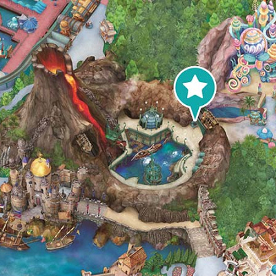 ディズニーシーチュロス：リフレッシュメント・ステーションの場所マップ