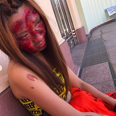 やけどメイクでこわかわゾンビ