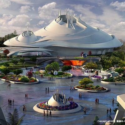 リニューアル後のスペース・マウンテンとその周辺