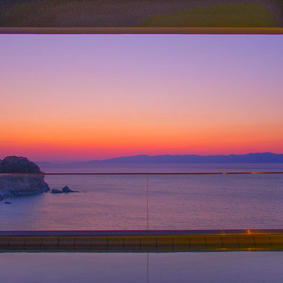 露天風呂からの夕焼け