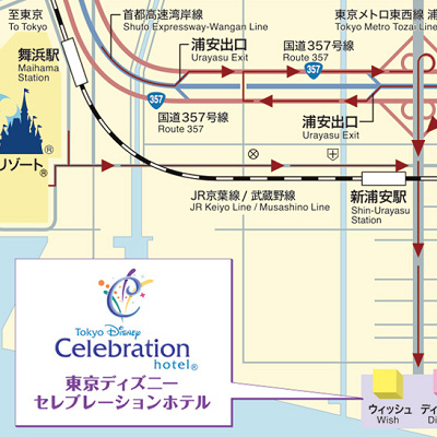 東京ディズニーセレブレーションホテルの駐車場アクセス地図