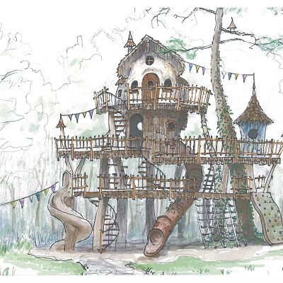 ツリーハウス風の「ヘムレンさんの遊園地」