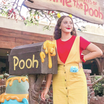 プーさんコーデ（ディズニーキャラクターコーデ）