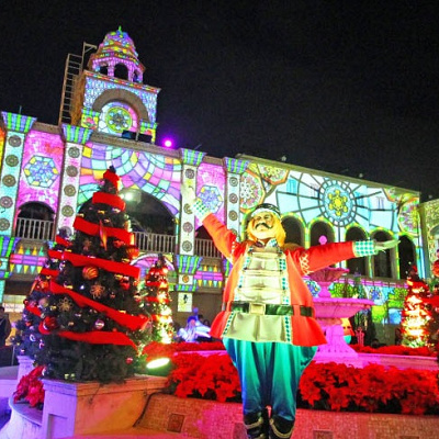 3Dマッピングショーの冬バージョン