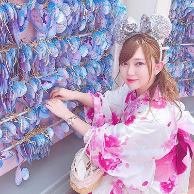 浴衣×スパンコールカチューシャ