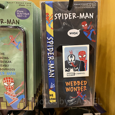USJスパイダーマングッズ/スマートフォンストラップ＆ステッカーセット/「WEBBED WONDER」