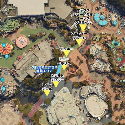 2023年のスプーキー”Boo!”パレードのフロート停止位置（2回目）