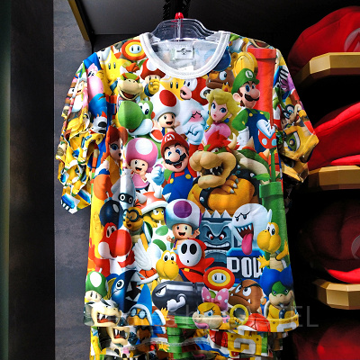 3Dイラストの総柄Tシャツ