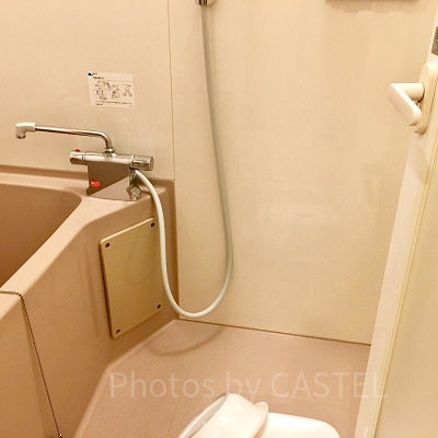 じゅうぶんに広い洗い場があるお風呂は家族連れにピッタリ