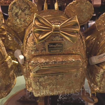 アナハイムディズニーラウンジフライ（Loungefly）：ミニースパンコール（ピンクゴールド）