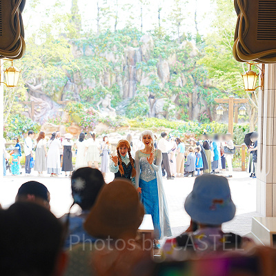 アナとエルサの開園前グリーティング