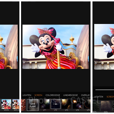 たくさんのフィルターをかけたり、ライト効果、キラキラ追加などができます