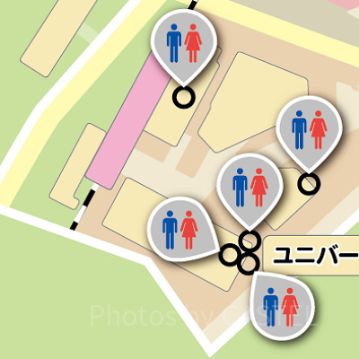 USJ周辺：ユニバーサル・シティウォーク大坂のトイレMAP（地図）
