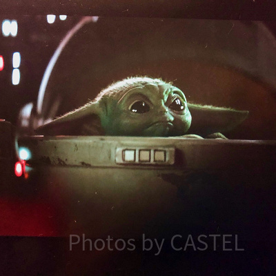 卵型のベットにいるベビーヨーダ