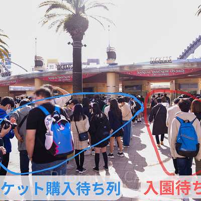 入園待ちとチケット購入待ち列の違い