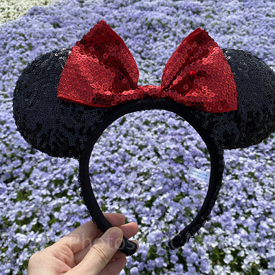 ブラック×レッドスパンコールカチューシャ