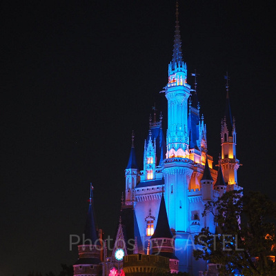 シンデレラ城のライトアップ