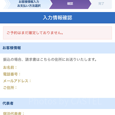 入力情報の確認